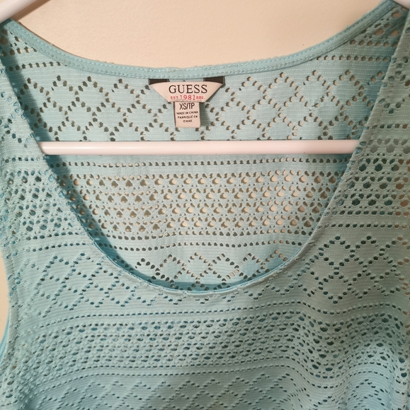 GUESS Blue tank top crochet XS - Picture 5 of 10